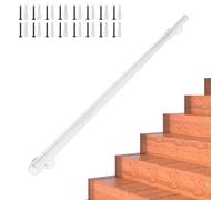 Wall Mounted Stair Railing Non-Slip Hand Rails for Indoor Outdoor | 80cm 1m 1.2m 1.5m 2m 3m White Metal Iron Stairs Handrail Safety Grab Bar(20ft/600cm)