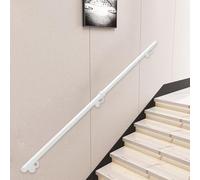 Wall Mounted Staircase Handrail Banister Support Kit, Industrial Pipe Stair Railing Safety Grab Bar, Metal Wrought Iron Hand Railings for Outdoor Indoor Steps(15ft/450cm)