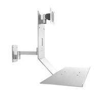 Wall Mounted Standing Desk, Monitor Arm with Keyboard Tray, 8kg Load | Adjustable tilt and swivel design with a 61 x 19.5cm tray-ideal for compact spaces where a traditional desk won't fit