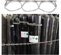 Wall-Mounted Steel Cylinder Rack with Safety Chain for Hospitals, Schools and Factories(3 Bottles)