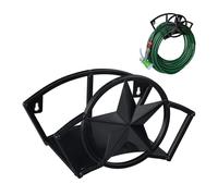 Wall Mounted Steel Garden Hose Holder Black Holds 45m x 5/8in Hose Storage Rack