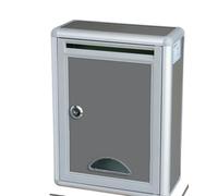 Wall Mounted Steel Letterbox, Secure Suggestion Box, Letter Slot, Post Box for Outdoors, 21 x 10 x 28 cm, Letter Box, Key Box, Mail Box Wall Mount for Outdoor Use, Home Garden, Silver