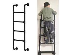 Wall Mounted Step Ladder for Apartments and RV Emergency Egress Window Well Ladder Wrought Iron Climbing Ladder for Bunk Bed and Basement Entrance (39in)
