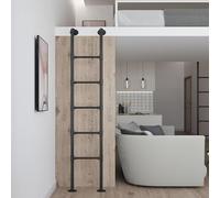 Wall Mounted Step Ladder for Loft Attic, Heavy-Duty Egress Window Ladder - Iron Egress Window Well Ladder, Bunk Bed Ladder Metal Entrance Fire Escape Ladder for Indoor Outdoor(165cm/65in)