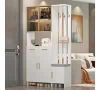 Wall-Mounted Sto Shelf with Wooden Slats, Floor-to-Ceiling Entryway Decor, Slish Closet nizer, Space-Saving Solut for Home & Office