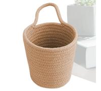 Wall Mounted Storage Basket - Elegant Stylish Compact Versatile Modern Cotton Rope Hand Woven Organizer with Handle | Multipurpose Outdoor Indoor Utility Lightweight