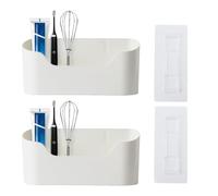 Wall Mounted Storage Box,Wall Mounted Storage Box | 2 Pieces Adjustable Wall Storage Box - No Drilling - Kitchen Cabinet Door Refrigerator Bathroom Baskets