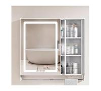 Wall|Mounted Storage Cabinet| Bathroom Medicine Cabinet with Mirror and Lighting| Durable Space|Saving Design| Rust|Free for Bathroom & Living Room (White| 80cm/31.4in)