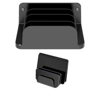 Wall mounted storage manager for mobile phones and tablets, capable of accommodating up to four phones or tablets at once, compatible with tablet, iPad, Kindle wall mounted charging managers (Black)