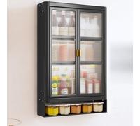 Wall Mounted Storage Organizer - Metal Kitchen and Bathroom Solution, No Drill Installation, Stylish Hanging Design for Efficient Space Utilization