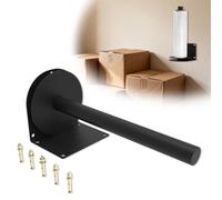 Wall Mounted Stretch Wrap Dispenser Stand - Heavy-Duty Shrink Film Roll Holder & Packing Rack for Warehouse Logistics Use - Sturdy Machine-Style Mount with Easy-Pull Handle for Smooth Wrapping