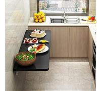 Wall-Mounted Table Computer Workstations Wall Mounted Floating Folding Table, Drop Leaf Dining Table Computer Workstation Desks Small Wooden Desk for Office Home Kitchen