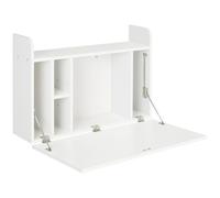 Homcom Wall Mounted Table W/ Space Saving Storage Compartments For Home Office