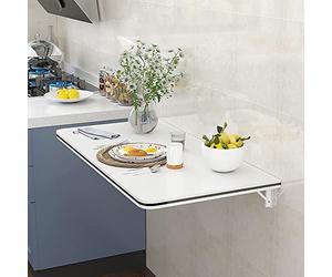 Wall-Mounted Table Folding Wall-Mounted Drop-Leaf Table,Wall Mounted Folding Table,Fold Wall Mounted Table Folding Workbench,Perfect Addition to Garage & Shed/Home Office/Laundry R