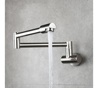 Wall Mounted tap, Folding Kitchen Faucets, 360° Swivel Single Cold Brass,Chrome Plated Household faucets