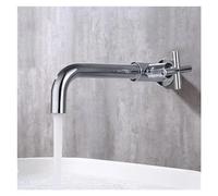 Wall Mounted Taps Matt Black Brass Faucet Wall Mount Pool Tap Washbasin Taps Garden Bathroom Sink Faucets Single Cold Water Mixer Brushed Gold Tap(Chrome)