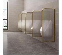 Wall-Mounted Tempered Glass Urinal Privacy Screen with Stainless Steel Frame, Toilet Partition for Bathroom, Hotel, Public, 3 Pack