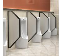 Wall-Mounted Tempered Glass Urinal Screen Partition with Metal Frame - Privacy Divider for Public Restrooms in Schools, Shopping Malls, and Commercial Spaces