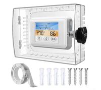 Wall Mounted Thermostat Lock Box with Built-in Combination Lock, Transparent PC Thermostat Cover 21.5 x 14.5 x 6.5 cm, Lockable Enclosure for Home Heating Control Protection and Tamper Prevention