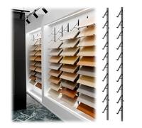 Wall Mounted Tile Display Rack, 10 Tier Metal Skateboard Storage Organizer, Cloth Shelf and Sample Holder, Durable Iron Construction