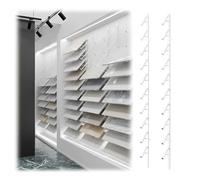 Wall Mounted Tile Display Rack, 10 Tier Metal Skateboard Storage Organizer, Cloth Shelf and Sample Holder, Durable Iron Construction