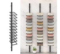 Wall Mounted Tile Display Rack for Ceramic Samples, SpaceSaving Iron Stand with Clear Tile View, Black 240cm