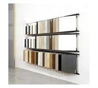 Wall Mounted Tile Display Rack, Modular Heavy Duty Metal Organizer for Showroom Interior Design Studio