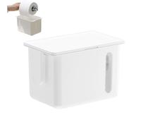Wall Mounted Tissue Box Holder | No Drilling Toilet Paper Mount | Organizer Storage Shelf Container Waterproof for Home Restroom Vanity RV