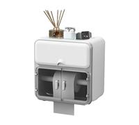 Wall-Mounted Tissue Box Holder, Transparent Toilet Paper Holder , Easy to Install Storage Box for Bathroom, Kitchen, Living Room, Space Saving and Dustproof