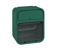 Wall Mounted Tissue Box with Drawer for Organizing Bathroom Essentials and Keeping Tissues Dry (Dark green)