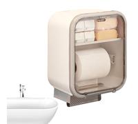 Wall Mounted Tissue Dispenser - Adhesive Paper Container, Compact Tissue Holder, Compact Tissue Holder, Modern Storage Solution | For Shower, Vanity, Washbasin, App