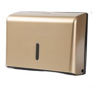 Wall Mounted Tissue Dispenser with Strong Mounts, ABS Plastic Body, Designed for Bathroom Walls, Holds 200+ Sheets of Paper Towels (gold)