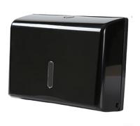 Wall Mounted Tissue Dispenser with Strong Mounts, ABS Plastic Body, Designed for Bathroom Walls, Holds 200+ Sheets of Paper Towels (black)