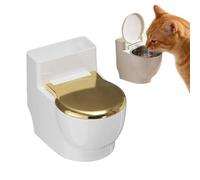 Wall-Mounted Toilet Cat Water Bowl for Drinking, Elevated Raised Cat Bowls, Anti-Spill Cat Water Bowl & Cat Food Bowl, Pet Water Bowl for Cervical Protection, No-Drill (Gold, 10cm)