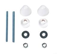 Wall Mounted Toilet Decorative Cover Kit Chrome Plated ABS Plastic Fixing Screws for Concealed Cistern Modern Bathroom Hardware White Finish for Easy Install Metal Set(White)