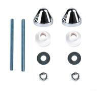 Wall Mounted Toilet Decorative Cover Kit Chrome Plated ABS Plastic Fixing Screws for Concealed Cistern Modern Bathroom Hardware White Finish for Easy Install Metal Set(Chrome)