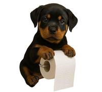 Wall-Mounted Toilet Paper Holder 3D Printed Resin Dog Cat Sculpture Funny Tissue Roll Dispenser Bathroom Decor, Rottweiler