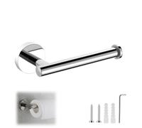 Wall Mounted Toilet Paper Holder Chrome 304 Stainless Steel Loo Roll Holder Bathroom Kitchen Tissue Dispenser Single Arm Rustproof Toilet Roll Rack Polished Silver Finish Vertical Horizontal Install