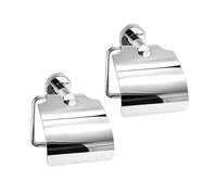 Wall Mounted Toilet Paper Holder with Waterproof Cover - Stainless Steel Tissue Roll Storage Rack for Bathroom & Kitchen (2Pack, Silver)