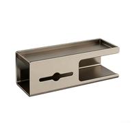 Wall Mounted Toilet Roll Holder Grey Carbon Steel with Shelf