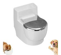 Wall-Mounted Toilet-Shaped Cat Bowl, Toilet Water Bowl for Cats, Stainless Steel Non-Spill Hanging Feeding Station, Elevated Pet Food Dish (B)
