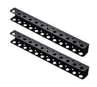 Wall Mounted Tool Organizer for Screwdrivers and Pliers, 23-Hole Steel Storage Rack for Workshop, Garage, Workbench, Black, 32x5x4cm (12.6x1.97x(2-in-1)