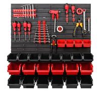 WALL MOUNTED TOOL PEG BOARD SET GARAGE STORAGE BINS WORKSHOP RACK SHED ORGANISER 50 MODELS VARIOUS SHAPES AND LAYOUTS SMALL MEDIUM LARGE (Model 35)