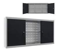 Vidaxl Wall Mounted Tool Cabinet Industrial Style Metal Grey And Black Tool Cabinets