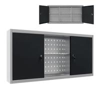 Vidaxl Wall Mounted Tool Cabinet Industrial Style Metal Grey And Black Tool Cabinets