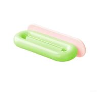 Wall Mounted Toothpaste and Facial Cleanser Dispenser, No Drill Bathroom Storage Organizer with Strong Clamping Strip(Green Pink)