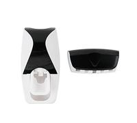 Wall Mounted Toothpaste Dispenser 2 in 1 Automatic Toothbrush Holder, Toothpaste Extractor and Toothbrush Storage Box for Bathroom,Black