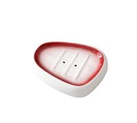 Wall Mounted Touchless Soap Dispenser, Soap Dispenser Bathroom Set Gradient Red Ceramic Soap Dispenser Set Hotel Soap Dish Mouthwash Cup Set Home Bathroom Supplies(Soap Dish)