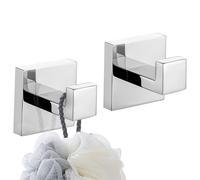 Wall Mounted Towel Hooks - Polished Chrome 2 Pack