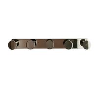 Wall-Mounted Towel Rack 37cm with 5 Round Stainless Steel Hooks with 3M